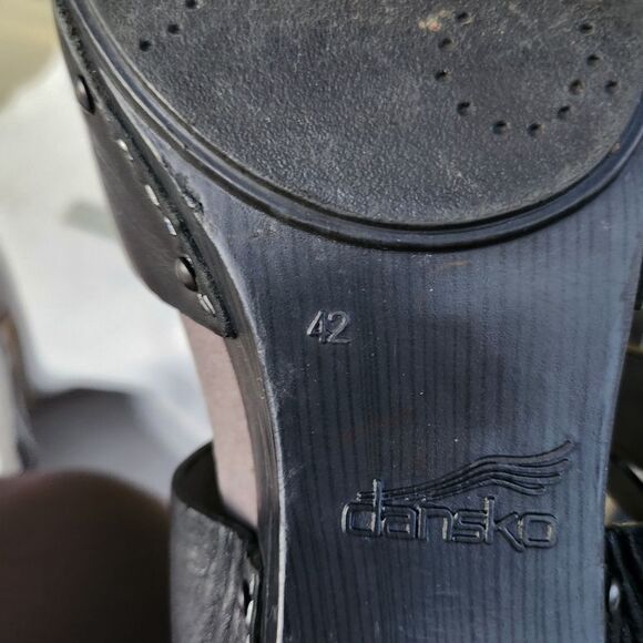 Dansko Thea black leather studded clog mary janes 42 - Picture 2 of 9